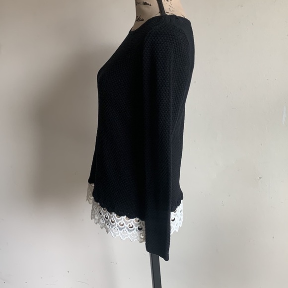 Charter Club La Vie L’ Amour Lace Hem Sweater Sz XS NWT - Picture 7 of 11